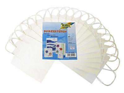 Tas met handvat Folia kraftpapier 110gr 12x15x5.5cm 20 stuks wit
