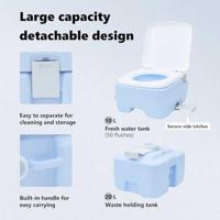 VidaXL Camping toilet lichtblauw en wit 41,5 x 36,5 x 42 cm polyetheen - thumbnail