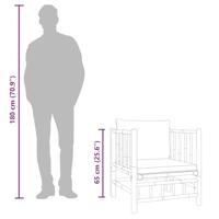 Tuinbank met kussens bamboe crmewit - thumbnail