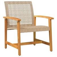 3-delige Bistroset poly rattan en acaciahout beige - thumbnail