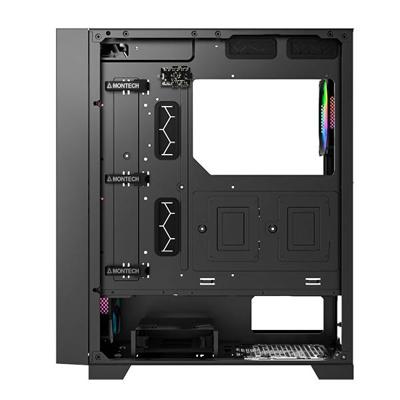 Montech air 1000 premium midi tower behuizing (zwart | 3x usb-a | tempered glass)