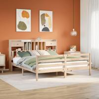 Bed met boekenkast zonder matras massief grenenhout 180x200 cm - thumbnail