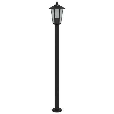 Vloerlamp voor buiten 3 st 120 cm roestvrijstaal zwart Vloerlamp voor buiten 3 st 120 cm roestvrijstaal zwart