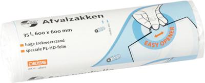 Universal Plus vuilniszak 10 micron, ft 60 x 60 cm, 35 liter, wit, rol van 50 stuks Universal Plus vuilniszak 10 micron, ft 60 x 60 cm, 35 liter, wit, rol van 50 stuks