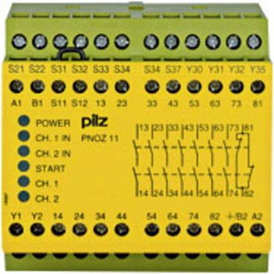 PILZ PNOZ 11 24VAC 24VDC 7n/o 1n/c Veiligheidsschakelapparaat Voedingsspanning (num): 24 V/DC 7x NO, 1x NC (b x h x d) 90 x 87 x 121 mm 1 stuk(s) PILZ PNOZ 11 24VAC 24VDC 7n/o 1n/c Veiligheidsschakelapparaat Voedingsspanning (num): 24 V/DC 7x NO, 1x NC (b x h x d) 90 x 87 x 121 mm 1 stuk(s)