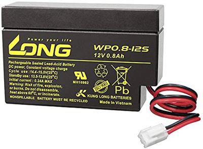 Long WP0.8-12S Loodaccu 12 V 0.8 Ah Loodvlies (AGM) (b x h x d) 96 x 62 x 25 mm JST connector Geringe zelfontlading, Onderhoudsvrij