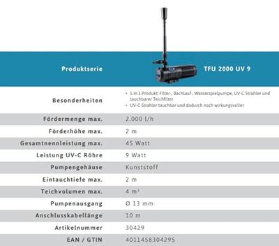 T.I.P. - Technische Industrie Produkte TFU 2000 UV 9 Vijverpomp 2000 l