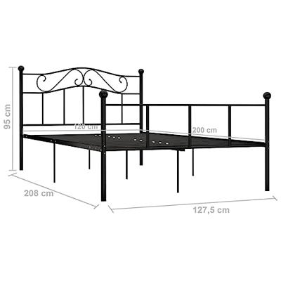 Bedframe metaal zwart 120x200 cm Bedframe metaal zwart 120x200 cm