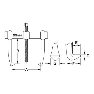 KS Tools 6201301 Poelietrekker Aantal haken: 2
