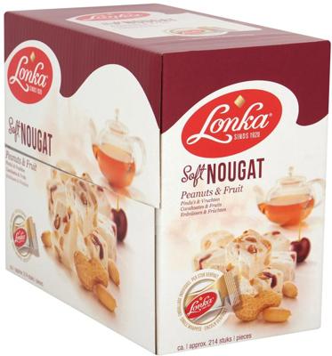 Nougat lonka pinda vrucht doos 214 stuks