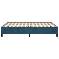 Bedframe fluweel donkerblauw 140x190 cm - thumbnail