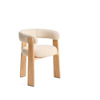 Kave Home Granite tuinstoel 3-poot chenille Beige/naturel - thumbnail