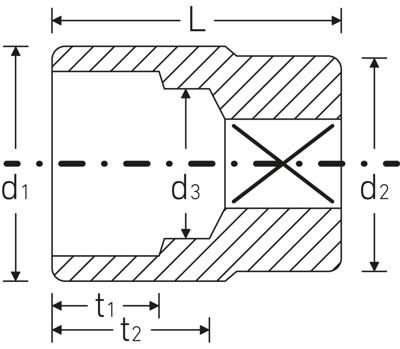 Stahlwille Dopsleutelbit | 3/4 inch 6-kant | sleutelwijdte 36 mm | lengte 60 mm | 1 stuk - 05010036 05010036