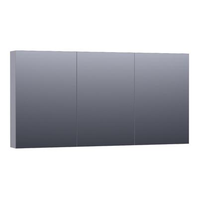 Brauer Impress Spiegelkast 140 cm - zonder Verlichting - Met 3 Dubbelzijdige Spiegeldeuren - Mat Grijs