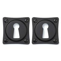 De Oude Deurklink Sleutelrozet vierkant in mat zwart - thumbnail