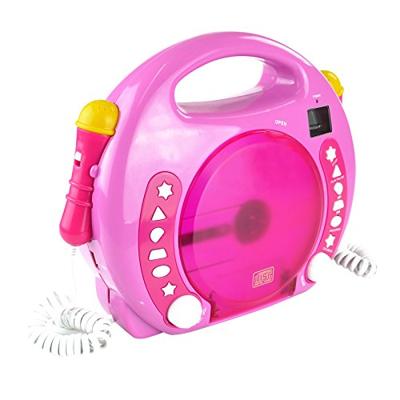 X4 Tech Bobby Joey CD-speler voor kinderen CD, SD, USB Incl. microfoon Pink