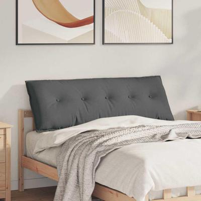 VidaXL Rugkussen donkergrijs 140 x 19 x 50 cm stof