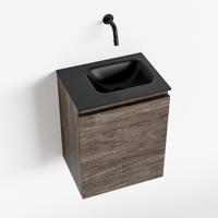 MONDIAZ OLAN 40cm toiletmeubel dark brown. LEX wastafel urban rechts geen kraangat - thumbnail