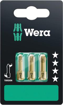 Wera 05073373001 855/1 TH SB SiS Kruis-bit Aandrijving: 1/4 (6,3 mm) Uitvoering: Kruiskop Pozidriv PZ 1, PZ 2, PZ 3 25 mm