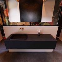 Badkamermeubelset Mondiaz Erin 150 cm met 1 Lade met RIDGE Wastafel Links Urban Zonder Kraangaten Greeploos Mat Urban - thumbnail