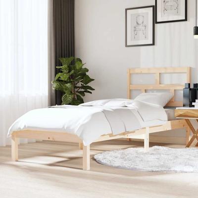 Bedframe massief hout 75x190 cm