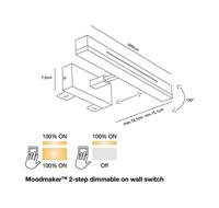 Nordlux LED Wandlamp Otis 40 Ges.staal 14W 3000K - 4801110 - thumbnail