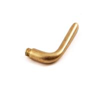 Hardbrass Gatdeel rechts deurkruk Silvia - messing getrommeld - thumbnail