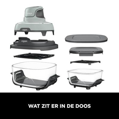 NINJA Draagbare olievrije frituurpan - CRISPI - 1,4L en 3,8L bakjes - 4 voorgeprogrammeerde programma's - 1700W - Salie