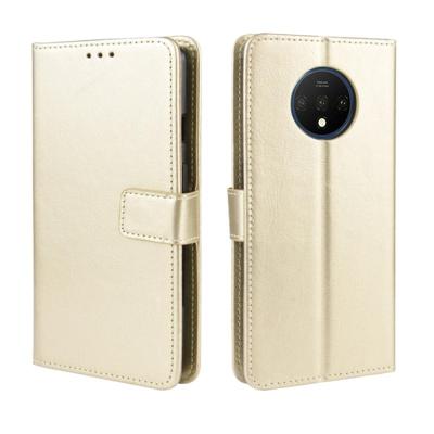Voor OnePlus 7T retro Crazy Horse textuur horizontale Flip lederen draagtas met houder & kaartsleuven & fotolijstjes (goud) Voor OnePlus 7T retro Crazy Horse textuur horizontale Flip lederen draagtas met houder & kaartsleuven & fotolijstjes (goud)