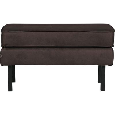 WOOOD Hocker 'Rodeo' Eco leder, kleur Zwart