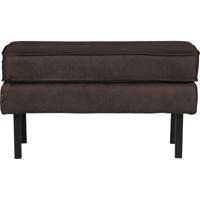 WOOOD Hocker 'Rodeo' Eco leder, kleur Zwart - thumbnail