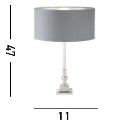 Searchlight Tafellamp chroomWhitby met grijze kap - EU81214GY