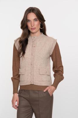 Geisha Gilet With Pockets 54875-70 Gilets 720 Sand