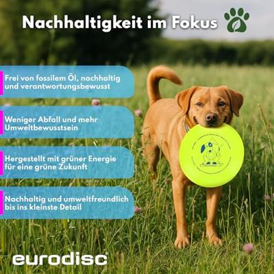 Eurodisc Dog Disc Frisbee Geel