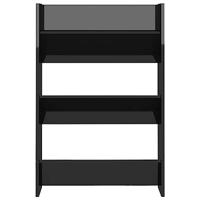 VidaXL Wandschoenenkast 60x18x90 cm bewerkt hout hoogglans zwart - thumbnail