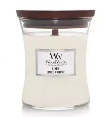 Woodwick Linen Medium Candle
