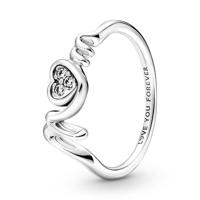 Pandora 791476C01 Hangbedel Sparkling Double Halo Heart zilver-zirconia roze-wit - thumbnail