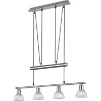LED Hanglamp - Hangverlichting - Trion Levino - E14 Fitting - Warm Wit 3000K - 4-lichts - Rechthoek - Mat Nikkel - Aluminium - thumbnail