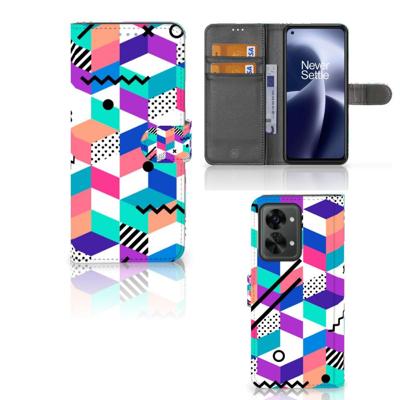 OnePlus Nord 2T | Book Case | Blokken Kleurrijk | Portemonnee hoesje