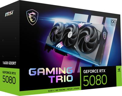 MSI GAMING GEFORCE RTX 5080 16G TRIO OC videokaart NVIDIA 16 GB GDDR7 - thumbnail