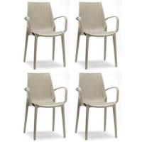 SCAB Lucrezia Armleuningen Tuinstoel & Terrasstoel - Set Van 4 - - thumbnail