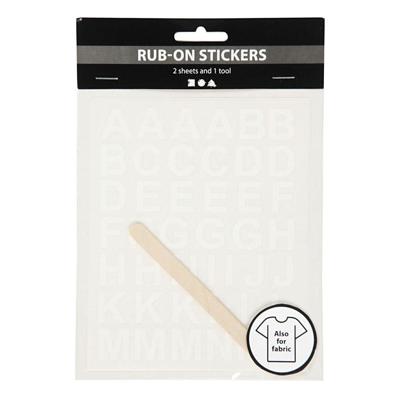 Creativ Company Rub-on stickers letters en cijfers wit, 2 vellen