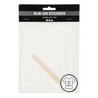 Creativ Company Rub-on stickers letters en cijfers wit, 2 vellen - thumbnail