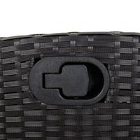 9-delige Tuinset poly rattan zwart - thumbnail