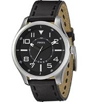 Horlogeband Fossil FS4458 Leder Zwart 22mm - thumbnail