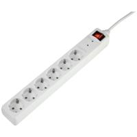 Sygonix SY-5044446 Overspanningsveilige stekkerdoos 6-voudig Wit Randaarde stekker 1 stuk(s) - thumbnail