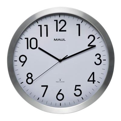 Wandklok maul move rc 400x45mm alu wt batterij Wandklok maul move rc 400x45mm alu wt batterij