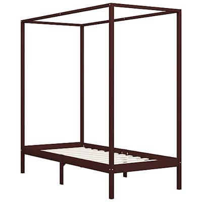 VidaXL Hemelbedframe massief grenenhout donkerbruin 90x200 cm