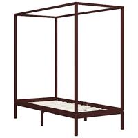 VidaXL Hemelbedframe massief grenenhout donkerbruin 90x200 cm - thumbnail