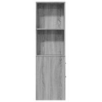 Badkamerkast smal met wielen bewerkt hout grijs sonoma eiken - thumbnail